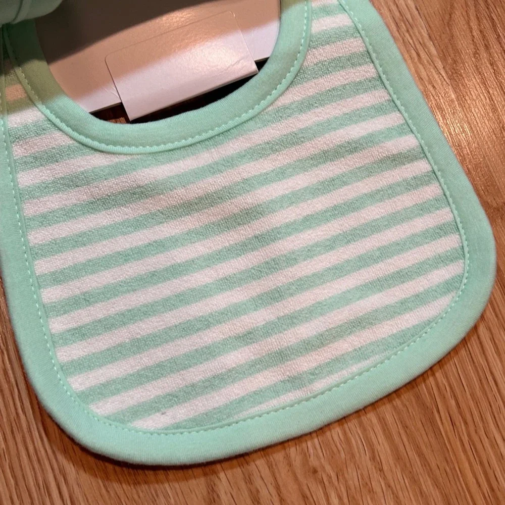 Child of Mine by Carters Baby Bibs 4 Pack Mint Green Sheep Stripes